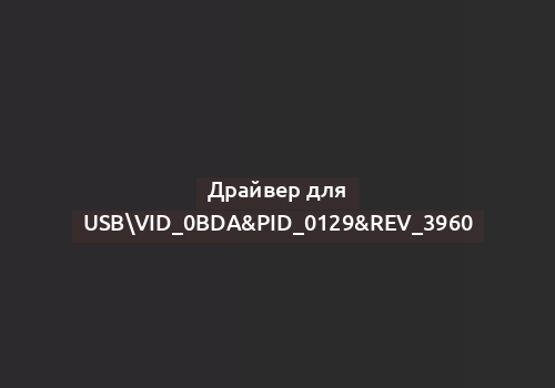 Драйвер для USBVID_0BDA&PID_0129&REV_3960